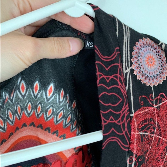 Desigual Black/Red Printed Dress - Picture 7 of 9